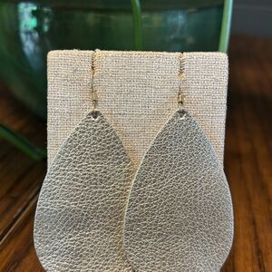 Nickel & Suede Gold Teardrop Earrings